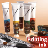 AOOKMIYA Marie's 6 Colors 50ml/1.69 oz Printmaking Inks,Oil-Based Printing Paint Linoleum Blocks on Paper Glue Board Wood,Wall for Adults