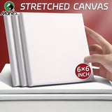 AOOKMIYA Marie's 2/4/6pcs 6x6in Square Canvas Board Bulk,Mini Stretched White Blank for Acrylic,Oil,Drawing for Students,Artist,Adults