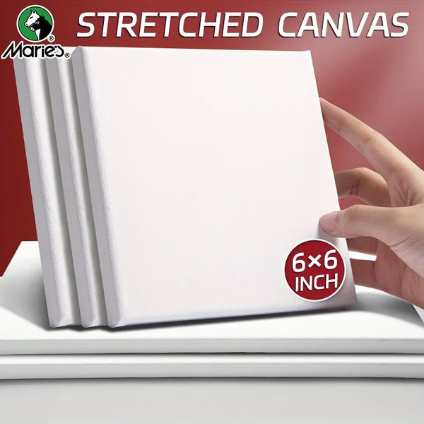 AOOKMIYA Marie's 2/4/6pcs 6x6in Square Canvas Board Bulk,Mini Stretched White Blank for Acrylic,Oil,Drawing for Students,Artist,Adults