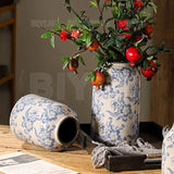 Blue and White Porcelain Vases Flower Arrangements Home Decoration Living Room Ornaments Chinese Style Ceramic Retro Porcelain