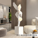 AOOKMIYA Home Decor Abstract Angel Figure Statues Floor Decor Nordic Living Room Large Welcome Sculpture Art Ornaments Housewarming Gifts