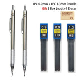 Mechanical Pencil Set 0.3 0.5 0.7 0.9 1.3 2.0mm Full Metal Art Drawing Painting Automatic Pencil Office School Supply Stationery