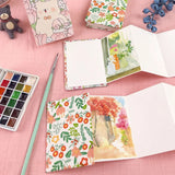 AOOKMIYA Fabric Water Color Paper 300g Portable Travel Sketchbook Wood Pulp Fine Grain Art Student Special Painting Art Supplies