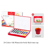 AOOKMIYA 24/36/48 Colors Faber Castell Watercolor Paint Set in Portable Case With Water Brush Pens and Sponge For Beginners Professionals AOOKMIYA.COM