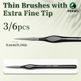AOOKMIYA Marie's 00000 Fine Tip Paint Brush Set for Acrylic, Models, Mini  Miniature Detail , Nylon Hair Thin Extra Fine Paintbrushes