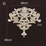 Wood Carved Long Onlay Applique Unpainted Frame Door Decal Working Carpenter Home Wedding Decoration Wood Figurines for Decor