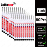1-100Pcs 2cm Waterproof Long Head Markers Deep Hole Marker Pen for Metal Carpenter Red/Black/Blue/Green Ink Woodworking Tools