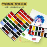 AOOKMIYA 2024 ZIG Kuretake Solid Watercolor Paint Set  Watercolors Field Sketch Set for Painting Supplies 12/18/24/36/48 Colors  AOOKMIYA.COM