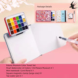 National Style Series 24 Color Solid Watercolor Box Painting Board Color Mixing Small Picture Book Set Student Painting Supplies