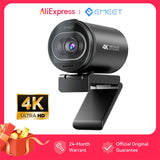 Webcam 4K Streaming Web Camera 1080P 60FPS USB Camera EMEET S600 Autofocus Living Stream Camera With Mics for Tiktok/YouTube