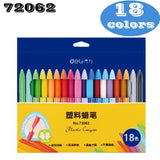 Deli 72061/72062 Plastic Crayon Wax Crayon Color Painting Sticks Color Crayon Color Pencil 12-18 Colors Children Student Caryon