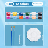 AOOKMIYA Acrylic Pigment Set 3ml 12 Color Watercolor Painting Pigment Set Art Stone Ceramic Painting Color Paint With Built-In Brush AOOKMIYA.COM