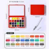 AOOKMIYA Schmincke Watercolor 24 Colors 0.5ML Portable Travel Watercolor Paint Box with Palette Artist's Painting Supplies