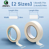 AOOKMIYA 3pcs Marie's Paper Tapes, 0.7in/0.94in & 20m/50m, Hand Tearable Masking Tape for Watercolor, Drafting, Canvas Framing for Adults