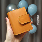 A9 First Layer Cowhide Notepad Three-ring Mini Loose-leaf Handbook Notebook  Craft Supplies  Vintage Stationery School Supplies