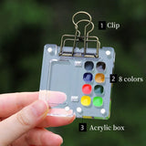 AOOKMIYA Portable 8-color Acrylic Watercolor Paint Box Set Mini Palette Watercolor Paint Packaging Travel Sketching Art Supplies