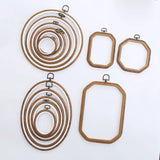 AOOKMIYA Imitated Wood Round,Oval Different Size Decorative Cross Stitch Hoop Ring Frame Embroidery Frame Circle Hanging Arts Ornament
