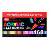 120/168-Color Acrylic Paint Marker Pen Sets - Ideal for Artists. Use on Rock Painting, Glass, Ceramic, Fabric, DIY Cards