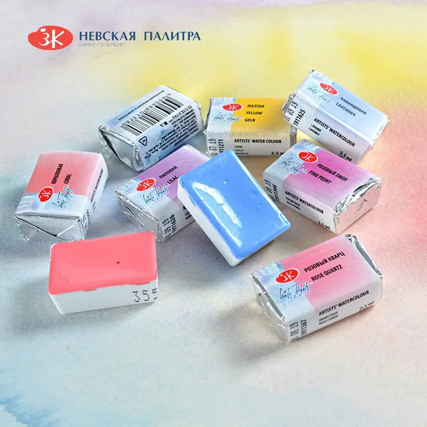 AOOKMIYA Russian White Nights Macaron Color Solid Full Block Watercolor Master Artist-level Refill Watercolor Paint Painting Art Supplies