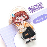 Flash Girl Series Acrylic Thickened Handbook Folder Cartoon Sticky Notes Test Papers Classification Folder Snack Sealing Folder