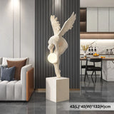 Creative Art Moon light Angel Sculpture with Ambient Lamp Large Luxury Figure Modern 150cm Home Living Room Decor Floor statue