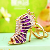 AOOKMIYA ART+ Creative Gifts Creative Rhinestones Inlaid Goddess Fish Mouth High Heel Enamel Keychain Women Jewelry Bag Key Keyring