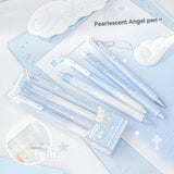 4PC Neutral Pen Series Pearl Angel Pen Cute Angel 4-piece Set Brush Test Pen Student Neutral Pen Student Specific Neutral Pen
