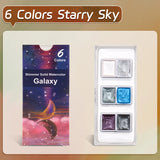 AOOKMIYA 6 Colors Metallic Watercolor Glitter Solid Pigment,Professional Flash Golden Slivery Starry Iridescent Paints for Adults,Artists