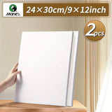 AOOKMIYA Marie's 2 Pack 8 Sizes Blank Stretched Canvas Bulk White Prepared Mini Framed Boards for Painting,Drawing,Oil,Acrylic,Tempera