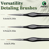 AOOKMIYA 3/6pcs Marie's Micro Paint Brushes,Miniature Paintbrushes with Triangular Handles for Acrylic,Craft,Models,Mini Figure,Rock
