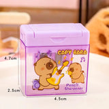 1Pcs Cartoon Capybara Double Hole Pencil Sharpener Kawaii Student Stationery Office Supplies Mini Pencil Sharpener For Kids