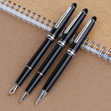Quality M B 163 Black Ballpoint Rollerball Pen Platinum Coated Metal Ultra Black White Gel Pen for Writing