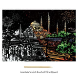 New Colorful City Scratch Painting Night Scene DIY Painting and Scraping Paper Set Bring A Pen A Birthday Present
