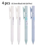 Deli 4pcs 0.5mm Black Ink Quick-drying Gel Pen School Student Office Stationery Supplies Signing Pen Office Pen