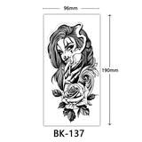 AOOKMIYA Waterproof Flower Temporary Tattoos for Women Black Floral Tattoo Stickers for Hand Arm Body Disposable Fake Tattoo Body Art