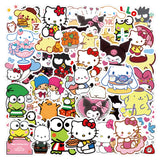 100PCS Stickers Cute Cinnamoroll Kuromi My Melody Sticker For Laptop Phone Case Girls Sanrio My Melody Anime Stickers