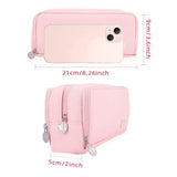 Large Capacity Pencil Case 3 Compartment Pouch Pen Storage Bag Double Side Opening Student Stationery Organizer School Supplies