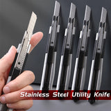 AOOKMIYA 1pc/3/5pcs Stainless Steel Retractable Utility Knife 9mm,for Unboxing,Cutting Paper ,Handicraft Carving for Crafters,Artist