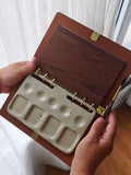AOOKMIYA Handmade Retro Ceramic Watercolor Palette, Leather Clip, Loose Leaf Notebook, Outdoor Travel, Landscape Sketching  AOOKMIYA.COM