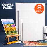 AOOKMIYA 8pcs Art Painting Canvas Panels, Blank White Boards Set,7x9/9x12/12x16/16x20 in,for Painting Projects,Canvas for Hobbists,Adults