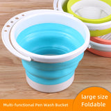 Silicone Pen Cleaning Bucket Children's Painting Art Supplies Collapsible Outdoor Sketching Bucket  Artist Accessories