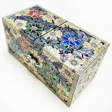 Mother of Pearl Sea Shell Inlaid Cube Deer Jewelry Treasure Organizer Box With 4 Drawers Handmade Gifts for Girl