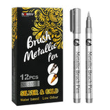 6/12Pcs Waterproof Permanent Paint Marker Pen, Gold and Silver Ink, Metallic, Rock, Mug, Ceramic, Glass, DIY Painting Supplies