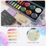 AOOKMIYA Pearl Solid Watercolor Paint Set in Portable Box Nail art exclusive Palette Travel Watercolor Set for Amateur Hobbyists AOOKMIYA.COM