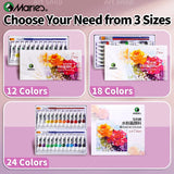 AOOKMIYA Marie's Gouache Paint Set,12/18/24 Colors & Paintbrushes 5ml/Tubes for Canvas,Paper,DIY Projects,Painting for Adults,Students