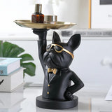 Originality Dog Tray Ornament Decoration Light Luxury Resin Storage Animal Candy And Fruit Plate Entrance Hall Reception