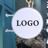 AOOKMIYA 50cm Waterproof LED Double Sided Round Advertising Lightbox 110V/220V Outdoor Advertising Neon Sign Light Box