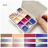 AOOKMIYA Super Vision 12 Color Pearlescent Layered Chameleon Watercolor Pigment 1ML/2ML Popular Color Natural Mica Pigment Art Supplies