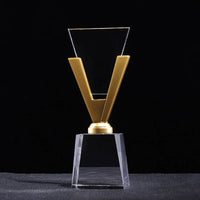 AOOKMIYA Customized Transparent Crystal Trophy, Five-Star, Creative Awards Ceremony, Competition Event, Craft Gift, Home Decorations, 1Pc