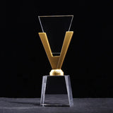 AOOKMIYA Customized Transparent Crystal Trophy, Five-Star, Creative Awards Ceremony, Competition Event, Craft Gift, Home Decorations, 1Pc